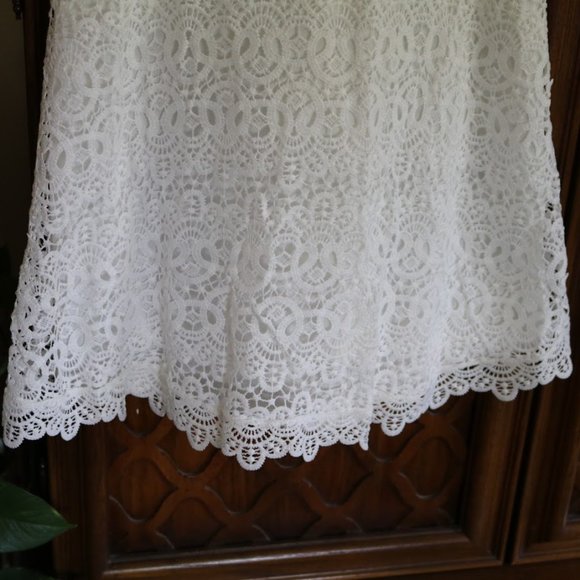 MY MICHELLE Sleeveless Lace Overlay Popover A-line Dress NWT! - White, Size 4 - Picture 5 of 16